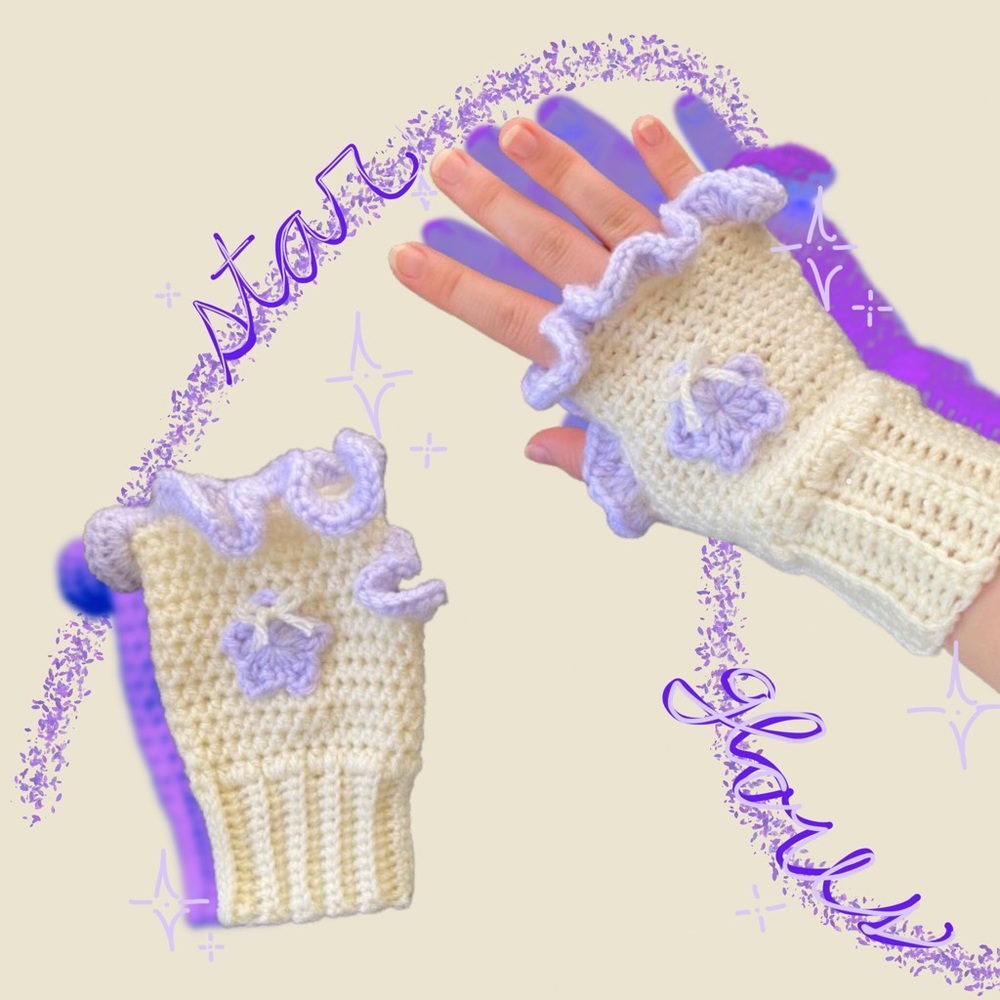 crochet star hand warmers / gloves
